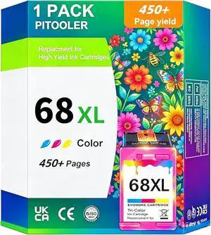 68XL Tri Color Ink Cartridge Replacement for HP HP+ Ink 68 Ink Works for Envy 6100e 6120e 6130e 6500e 6530e 6531e 6532e Series 68e Compatible with 6155e 6152e 6552e 6558e 6165e Printers(1 Tri-Color) 68XL Tri Color Ink Cartridge Replacement for HP HP+ Ink 68 Ink Works for Envy 6100e 6120e 6130e 6500e 6530e 6531e 6532e Series 68e Compatible with 6155e 6152e 6552e 6558e 6165e Printers(1 Tri-Color)