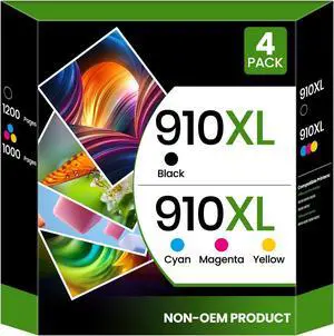 910XL Ink Cartridges Combo Pack Compatible for HP 910 910XL 910 XL Ink Cartridges for HP Printers Black and Color Work with HP OfficeJet Pro 8010 8020 8025 8028 8028 8035 8015 8018 Printer (4 Pack) 910XL Ink Cartridges Combo Pack Compatible for HP 910 910XL 910 XL Ink Cartridges for HP Printers Black and Color Work with HP OfficeJet Pro 8010 8020 8025 8028 8028 8035 8015 8018 Printer (4 Pack)