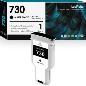 LeciRoba 730 300ML Matte Black High Yield Compatible Ink Cartridge Replacement for HP Ink 730 hp 730xl Ink Work with DesignJet T1600 T1700 T2600 (1-Pack Matte Black for P2V71A) LeciRoba 730 300ML Matte Black High Yield Compatible Ink Cartridge Replacement for HP Ink 730 hp 730xl Ink Work with DesignJet T1600 T1700 T2600 (1-Pack Matte Black for P2V71A)