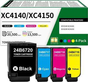 XC4150 XC4140 Toner Cartridge for 24B6720 24B6717 24B6718 24B6719, 4-Pack XC4150 XC4140 Toner Cartridge for 24B6720 24B6717 24B6718 24B6719, 4-Pack