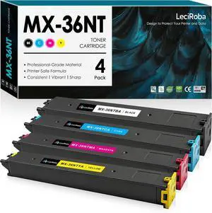 LeciRoba MX-36NT Toner Cartridge Replacement for Sharp MX-36 MX-36NTBA MX-36NTCA MX-36NTMA MX-36NTYA for Sharp MX-2610N 2615N 2640N 3110N 3140N 2615NC 2648NC Printer Toner Cartridges Set (4 Pack) LeciRoba MX-36NT Toner Cartridge Replacement for Sharp MX-36 MX-36NTBA MX-36NTCA MX-36NTMA MX-36NTYA for Sharp MX-2610N 2615N 2640N 3110N 3140N 2615NC 2648NC Printer Toner Cartridges Set (4 Pack)