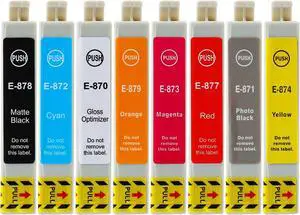 Remanufactured T087 Ink Cartridges - Compatible with R1900 - T087 Series (T087020-T087920) - 8 Pack Remanufactured T087 Ink Cartridges - Compatible with R1900 - T087 Series (T087020-T087920) - 8 Pack