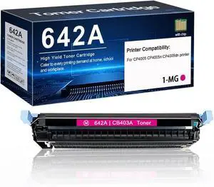 642A CB403A Magenta Remanufactured Toner Cartridge Replacement for HP CP4005 CP4005n CP4005dn Printer (1 Magenta) 642A CB403A Magenta Remanufactured Toner Cartridge Replacement for HP CP4005 CP4005n CP4005dn Printer (1 Magenta)