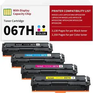 067H Toner Cartridge with Chip Replacement for Canon 067 067H Toner Cartridge Set Compatible with Canon imageCLASS MF656Cdw LBP632Cdw MF650C MF654Cdw MF653Cdw MF652Cw LBP633Cdw Printer, 4 Pack 067H Toner Cartridge with Chip Replacement for Canon 067 067H Toner Cartridge Set Compatible with Canon imageCLASS MF656Cdw LBP632Cdw MF650C MF654Cdw MF653Cdw MF652Cw LBP633Cdw Printer, 4 Pack