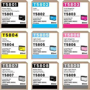 T580 Ink Cartridge Remanufactured for Stylus Pro 3800 3880 3800C Printer T580 Ink Cartridge Remanufactured for Stylus Pro 3800 3880 3800C Printer
