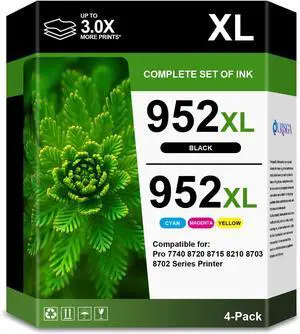 952XL Ink Cartridges High Yield 4-Pack Combo 952XL Ink Cartridges High Yield 4-Pack Combo