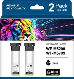 Remanufactured M02120 Standard Capacity Black Ink Cartridge M02 Replacement for Workforce Pro WF-M5799 WF-M5299 (2 Pack) Remanufactured M02120 Standard Capacity Black Ink Cartridge M02 Replacement for Workforce Pro WF-M5799 WF-M5299 (2 Pack)