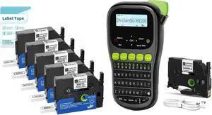 Label Maker Machine with 6 Tapes, Wire Label Maker Waterproof-Labels, Laminated Handheld Label Printer, Backlit & Portable & 3 Cable Modes, H1100 Labeler for Industrial Office Organization Label Maker Machine with 6 Tapes, Wire Label Maker Waterproof-Labels, Laminated Handheld Label Printer, Backlit & Portable & 3 Cable Modes, H1100 Labeler for Industrial Office Organization
