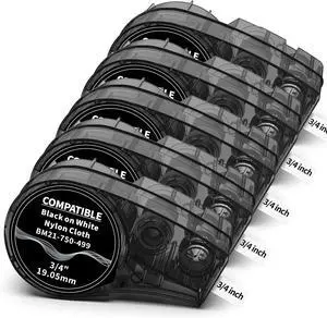 5-Pack Compatible M21-750-499 Multi-Purpose Nylon Label .75'' W 16' L White 5-Pack Compatible M21-750-499 Multi-Purpose Nylon Label .75'' W 16' L White