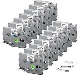 15-pk Compatible with Brother Ptouch 1/2" Laminated tze231 Label Maker Tape 15-pk Compatible with Brother Ptouch 1/2" Laminated tze231 Label Maker Tape