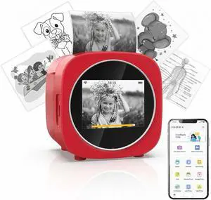 Smart AI Voice Sticker Printer Box with APP & WiFi, Portable Sticker Maker Printer Box for Home, Office, Study & DIY Projects,4 Pattern Modes, 4 Rolls Paper red Smart AI Voice Sticker Printer Box with APP & WiFi, Portable Sticker Maker Printer Box for Home, Office, Study & DIY Projects,4 Pattern Modes, 4 Rolls Paper red