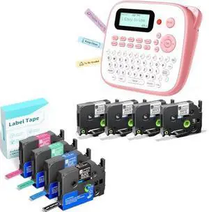 Label Maker with 8PK Color Tapes, Pink Label Maker Waterproof-Labels, Desktop Labeler Machine for Home Kids School Items, Keyboard Labeler with 16 Fonts 800+ Icons Label Maker with 8PK Color Tapes, Pink Label Maker Waterproof-Labels, Desktop Labeler Machine for Home Kids School Items, Keyboard Labeler with 16 Fonts 800+ Icons