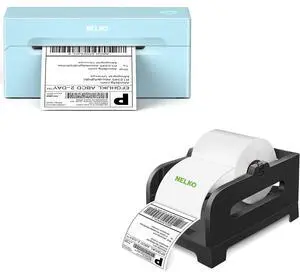 Nelko Thermal Shipping Label Printer (Blue), 4x6 Shipping Label Printer for Small Business Label Holder (Black), Thermal Label Holder for Rolls and Fan-Fold Labels Nelko Thermal Shipping Label Printer (Blue), 4x6 Shipping Label Printer for Small Business Label Holder (Black), Thermal Label Holder for Rolls and Fan-Fold Labels