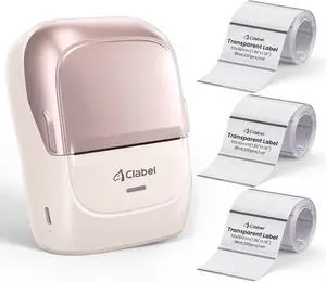 Transparent Label Printer, 221B Bluetooth Thermal Label Maker Bundle with 50x30mm Clear Black Mark Labels (3 Rolls) Waterproof & Inkless for Handmade Soap, Etsy Crafts, Glass Jars, Lab Vials Transparent Label Printer, 221B Bluetooth Thermal Label Maker Bundle with 50x30mm Clear Black Mark Labels (3 Rolls) Waterproof & Inkless for Handmade Soap, Etsy Crafts, Glass Jars, Lab Vials