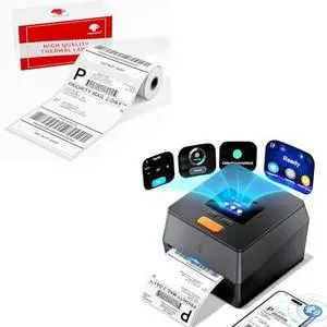 Phomemo D420D Shipping Label Printer & Packs of 55pcs 4x6 Labels Phomemo D420D Shipping Label Printer & Packs of 55pcs 4x6 Labels