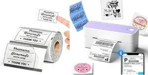 Phomemo 241BT Bluetooth Shipping Label Printer & 2.25x1.25 Inch Transparent Thermal Labels Phomemo 241BT Bluetooth Shipping Label Printer & 2.25x1.25 Inch Transparent Thermal Labels