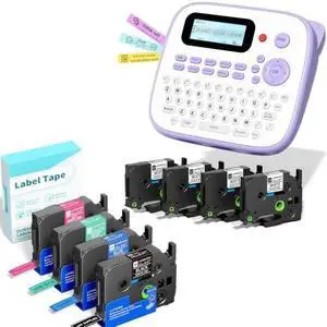 Label Maker Machine with Color Tapes 8PK Bundle 12mm 0.47 Laminated Tapes, Label Maker Waterproof-Labels, Portable D210S Labeler, Wireless Labeling Machine for Jars Bottle School Supplies Label Maker Machine with Color Tapes 8PK Bundle 12mm 0.47 Laminated Tapes, Label Maker Waterproof-Labels, Portable D210S Labeler, Wireless Labeling Machine for Jars Bottle School Supplies