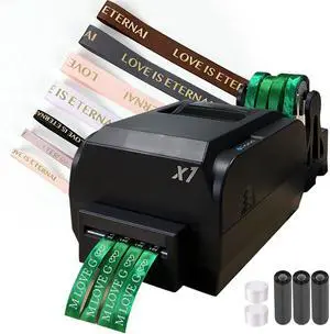 Satin Ribbon Printing Machine with Holder,200 Dpi Digital Ribbon Printer Thermal Label Printer Foil Stamping Printing Machine, 150mm/s,Supports 50+ Languages, DIY Decorative Ribbon (Four Row) Satin Ribbon Printing Machine with Holder,200 Dpi Digital Ribbon Printer Thermal Label Printer Foil Stamping Printing Machine, 150mm/s,Supports 50+ Languages, DIY Decorative Ribbon (Four Row)