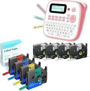 Label Maker with 8PK Color Tapes Laminated, Pink Label Maker Waterproof-Labels, Desktop Labeler Machine for Home Kids School Items, Keyboard Labeler with 16 Fonts 800+ Icons Label Maker with 8PK Color Tapes Laminated, Pink Label Maker Waterproof-Labels, Desktop Labeler Machine for Home Kids School Items, Keyboard Labeler with 16 Fonts 800+ Icons