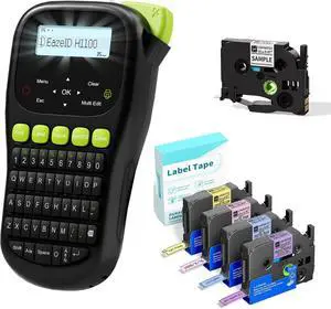 Label Maker with 5PK Color Tapes, Cable Label Maker Waterproof-Labels, Handheld Electric Label Maker with Keyboard, Wire Labeler for Home Office Industrial Warehouse Use, H1100 Label Maker with 5PK Color Tapes, Cable Label Maker Waterproof-Labels, Handheld Electric Label Maker with Keyboard, Wire Labeler for Home Office Industrial Warehouse Use, H1100