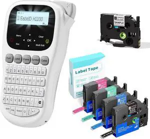 Label Maker with 5PK Color Tapes, Handheld Label Maker Machine, Portable Keyboard Labeler for Home Office School Use, H1100 Label Maker with 5PK Color Tapes, Handheld Label Maker Machine, Portable Keyboard Labeler for Home Office School Use, H1100