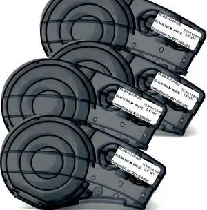 Compatible Label Tape Replacememt for M21-500-595-WT Cartridge Ribbon, 3/4 inches Adhesion Vinyl Labels Tape, Black on White Work with BMP21-PLUS/LAB,M210 LAB M211 Printer, 0.5" Width-4 Roll Compatible Label Tape Replacememt for M21-500-595-WT Cartridge Ribbon, 3/4 inches Adhesion Vinyl Labels Tape, Black on White Work with BMP21-PLUS/LAB,M210 LAB M211 Printer, 0.5" Width-4 Roll