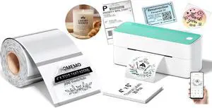 Phomemo 241BT Bluetooth Shipping Label Printer Green & 200Pcs Transparent Thermal Label 4x3 Phomemo 241BT Bluetooth Shipping Label Printer Green & 200Pcs Transparent Thermal Label 4x3