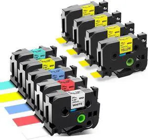 Labelife Compatible with 18mm Label Tape TZe-641 Replacement for Brother P Touch TZe TZ Tape 24mm 0.94 Laminated White/Red/Blue/Yellow/Green TZe-251 TZe-451 TZe-551 TZe-651 TZe-751 1 Inch Tape, 9-Pack Labelife Compatible with 18mm Label Tape TZe-641 Replacement for Brother P Touch TZe TZ Tape 24mm 0.94 Laminated White/Red/Blue/Yellow/Green TZe-251 TZe-451 TZe-551 TZe-651 TZe-751 1 Inch Tape, 9-Pack