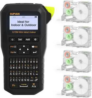 SUPVAN G15M Mini Portable Label Maker Machine with 4 Continuous Tapes SUPVAN G15M Mini Portable Label Maker Machine with 4 Continuous Tapes