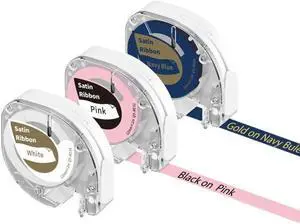 Satin Ribbon Label Refills 12mmx2m 3 Pack Compatible with P12 and P12 Pro Label Maker Satin Ribbon Label Refills 12mmx2m 3 Pack Compatible with P12 and P12 Pro Label Maker