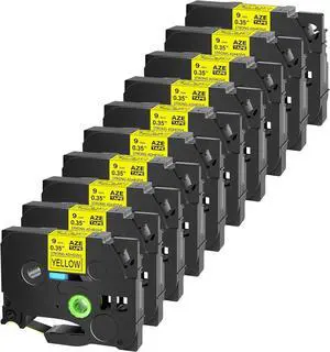 Cruxer Extra-Strength Adhesive Label Tape Compatible for Brother TZe S621 9mm 3/8" Black Text on Yellow Tape for P-Touch Cube PTE550 PTP750 PTD210 PTD450 PTH110 PTD400AD PT710BT Label Maker, 10-Pack Cruxer Extra-Strength Adhesive Label Tape Compatible for Brother TZe S621 9mm 3/8" Black Text on Yellow Tape for P-Touch Cube PTE550 PTP750 PTD210 PTD450 PTH110 PTD400AD PT710BT Label Maker, 10-Pack