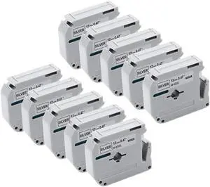 Label Tape Compatible with PT-70 PT-90 Label Maker 12mm MK931 MK-931 M-K931 Black On Silver Label Tape Compatible with PT-70 PT-90 Label Maker 12mm MK931 MK-931 M-K931 Black On Silver
