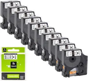 10Pcs 18443 Labels for Tape 18443 9mm Black On White Label Tape Compatible with 4200 5000 5200 6000 Label Maker 10Pcs 18443 Labels for Tape 18443 9mm Black On White Label Tape Compatible with 4200 5000 5200 6000 Label Maker