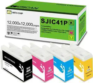 SJIC41P Ink Cartridges Remanufactured SJIC41P Ink Cartridges (with New Chip) Compatible with ColorWorks CW-C4000 C4000u C4000e Color Inkjet Label Printer (4-Pack Matte) SJIC41P Ink Cartridges Remanufactured SJIC41P Ink Cartridges (with New Chip) Compatible with ColorWorks CW-C4000 C4000u C4000e Color Inkjet Label Printer (4-Pack Matte)