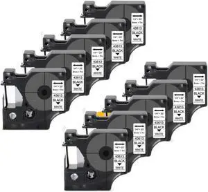 10pk 6mm 43613 Compatible with D1 Label Tape Black on White Cassette Tape Works with LabelManager 160 5200 4200 Maker 10pk 6mm 43613 Compatible with D1 Label Tape Black on White Cassette Tape Works with LabelManager 160 5200 4200 Maker