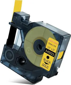 20 X Compatible with Dymo D1 Label Tape 45023 A45023 45023S S0720630 Black on Gold 12mm 1/2 inch x 23 Feet Replacement for Dymo Label Maker LabelManager 160 420P 210D 280 360D PnP 20 X Compatible with Dymo D1 Label Tape 45023 A45023 45023S S0720630 Black on Gold 12mm 1/2 inch x 23 Feet Replacement for Dymo Label Maker LabelManager 160 420P 210D 280 360D PnP
