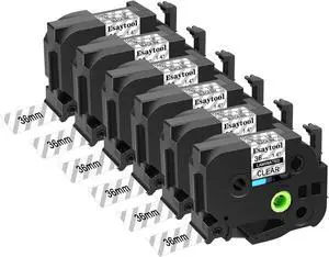 6 Pack Compatible with P-Touch TZe-161 TZe161 TZ-161 Black on Clear 36mm 1.4'' Laminated Label Tape Replacement for Ptouch PT-P900 9600 9700PC D800W E800W 9500PC P900W P950NW Makers 6 Pack Compatible with P-Touch TZe-161 TZe161 TZ-161 Black on Clear 36mm 1.4'' Laminated Label Tape Replacement for Ptouch PT-P900 9600 9700PC D800W E800W 9500PC P900W P950NW Makers