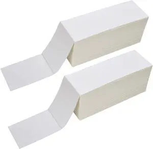 2 Stacks Fanfold 4" x 6" Direct Thermal Labels, 2000 Labels Per Stack, White Perforated, Permanent-Adhesive, Compatible with Zebra, Rollo and Most Thermal Label Printer 2 Stacks Fanfold 4" x 6" Direct Thermal Labels, 2000 Labels Per Stack, White Perforated, Permanent-Adhesive, Compatible with Zebra, Rollo and Most Thermal Label Printer