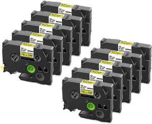 10PK S631 Labels Black On Yellow Compatible Labels for S631 Extra High-Tack Acrylic Adhesive 12mm for Label Maker 10PK S631 Labels Black On Yellow Compatible Labels for S631 Extra High-Tack Acrylic Adhesive 12mm for Label Maker