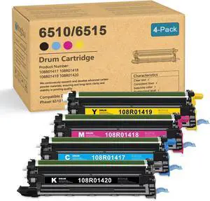 Phaser 6510 Drum / Workcentre 6515 Drum - 4 Pack 6510/6515 Drum Unit (BK/C/M/Y) 108R01417 108R01418 108R01419 108R01420 Drum Cartridge Replacement for Xerox Phaser 6510 Workcentre 6510 Printer Phaser 6510 Drum / Workcentre 6515 Drum - 4 Pack 6510/6515 Drum Unit (BK/C/M/Y) 108R01417 108R01418 108R01419 108R01420 Drum Cartridge Replacement for Xerox Phaser 6510 Workcentre 6510 Printer