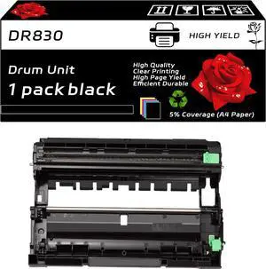 DR830 Drum Unit Compatible for Brother HL-L2400D HL-L2405W HL-L2420DW HL-L2460DW HL-L2460DWXL HL-L2865DW Printers, with Chip, High Yield 15000 Pages, Clear Printing (Black) DR830 Drum Unit Compatible for Brother HL-L2400D HL-L2405W HL-L2420DW HL-L2460DW HL-L2460DWXL HL-L2865DW Printers, with Chip, High Yield 15000 Pages, Clear Printing (Black)