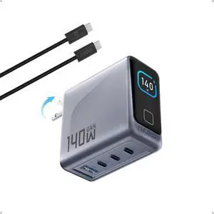 MacBook Pro Charger, 140W Max 4-Port PD3.2 GaN USB C Charger Block with Smart Display, Fast Charger USB C Laptop Power Adapter for MacBook Pro/Air, iPad, iPhone 17/16 Series(Include 240W 5FT Cable) MacBook Pro Charger, 140W Max 4-Port PD3.2 GaN USB C Charger Block with Smart Display, Fast Charger USB C Laptop Power Adapter for MacBook Pro/Air, iPad, iPhone 17/16 Series(Include 240W 5FT Cable)
