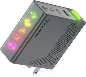140W 4-Port GaN Charger, Sustained 130140W Single-Port Output for Local AI, 4-Port Charging Station, 360° RGB Status Light, One-Tap Control, Foldable Plug, for MacBook Pro 16/14, iPad, iPhone 140W 4-Port GaN Charger, Sustained 130140W Single-Port Output for Local AI, 4-Port Charging Station, 360° RGB Status Light, One-Tap Control, Foldable Plug, for MacBook Pro 16/14, iPad, iPhone