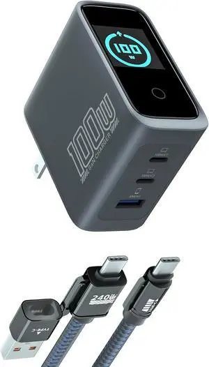 100W USB C Charger Block, GaN, 3-Port, PD 3.0 Fast Charger 100W USB C Charger Block, GaN, 3-Port, PD 3.0 Fast Charger