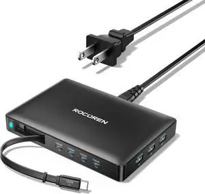 Rocoren 560W 8Port UltraThin USBC Station with Retractable Cable Rocoren 560W 8Port UltraThin USBC Station with Retractable Cable