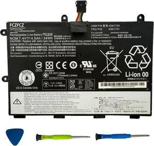 45N1750 Battery 34Wh 4600mAh Replacement for Lenovo ThinkPad 11e 20DA 20E6 20E8 20ED 20EE / Chromebook 20DB 20DU / Yoga 11e 20E5 20E7 20D9 Series 45N1751 45N1748 45N1749 7.4V 4-Cell 45N1750 Battery 34Wh 4600mAh Replacement for Lenovo ThinkPad 11e 20DA 20E6 20E8 20ED 20EE / Chromebook 20DB 20DU / Yoga 11e 20E5 20E7 20D9 Series 45N1751 45N1748 45N1749 7.4V 4-Cell
