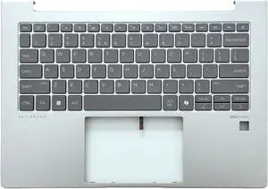 N97244-001 Replacement Upper Case Palmrest with US Backlit Keyboard for HP EliteBook 640 G11 Series Laptop, Silver Top Cover N97244-001 Replacement Upper Case Palmrest with US Backlit Keyboard for HP EliteBook 640 G11 Series Laptop, Silver Top Cover