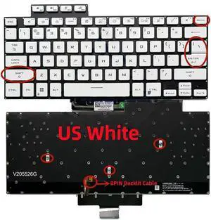 US Backlit Laptop Replacement Keyboard for ASUS ROG 15 G15 GA503 A503Q GA503QR GA503QS GA503QM 16 G16 GU603 GU603HM 2021 Keyboard White Color US Backlit Laptop Replacement Keyboard for ASUS ROG 15 G15 GA503 A503Q GA503QR GA503QS GA503QM 16 G16 GU603 GU603HM 2021 Keyboard White Color
