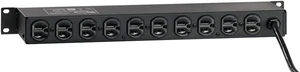 Leviton Horizontal Rack Mount Surge Protective Power Distribution Unit, 15 Amp On/Off Switch, Straight Blade Plug, 12 Outlets, 5500-190, Black Leviton Horizontal Rack Mount Surge Protective Power Distribution Unit, 15 Amp On/Off Switch, Straight Blade Plug, 12 Outlets, 5500-190, Black