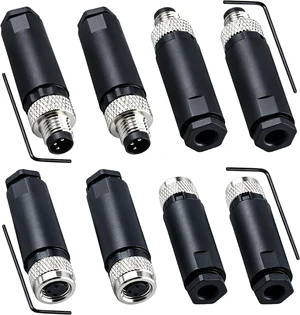 M8 3 Pin Male & Female Socket Panel Aviation Wire Connector,8mm Industrial Circular Sensor Connector,Outdoor Waterproof IP67 A Coding,4 Sets M8 3 Pin Male & Female Socket Panel Aviation Wire Connector,8mm Industrial Circular Sensor Connector,Outdoor Waterproof IP67 A Coding,4 Sets